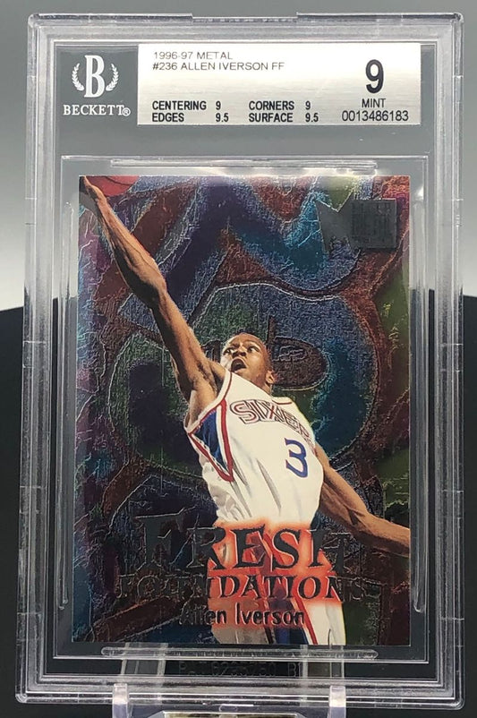 1996-97 Fleer Metal Allen Iverson Fresh Foundations Rookie RC BGS 9 76ers #236