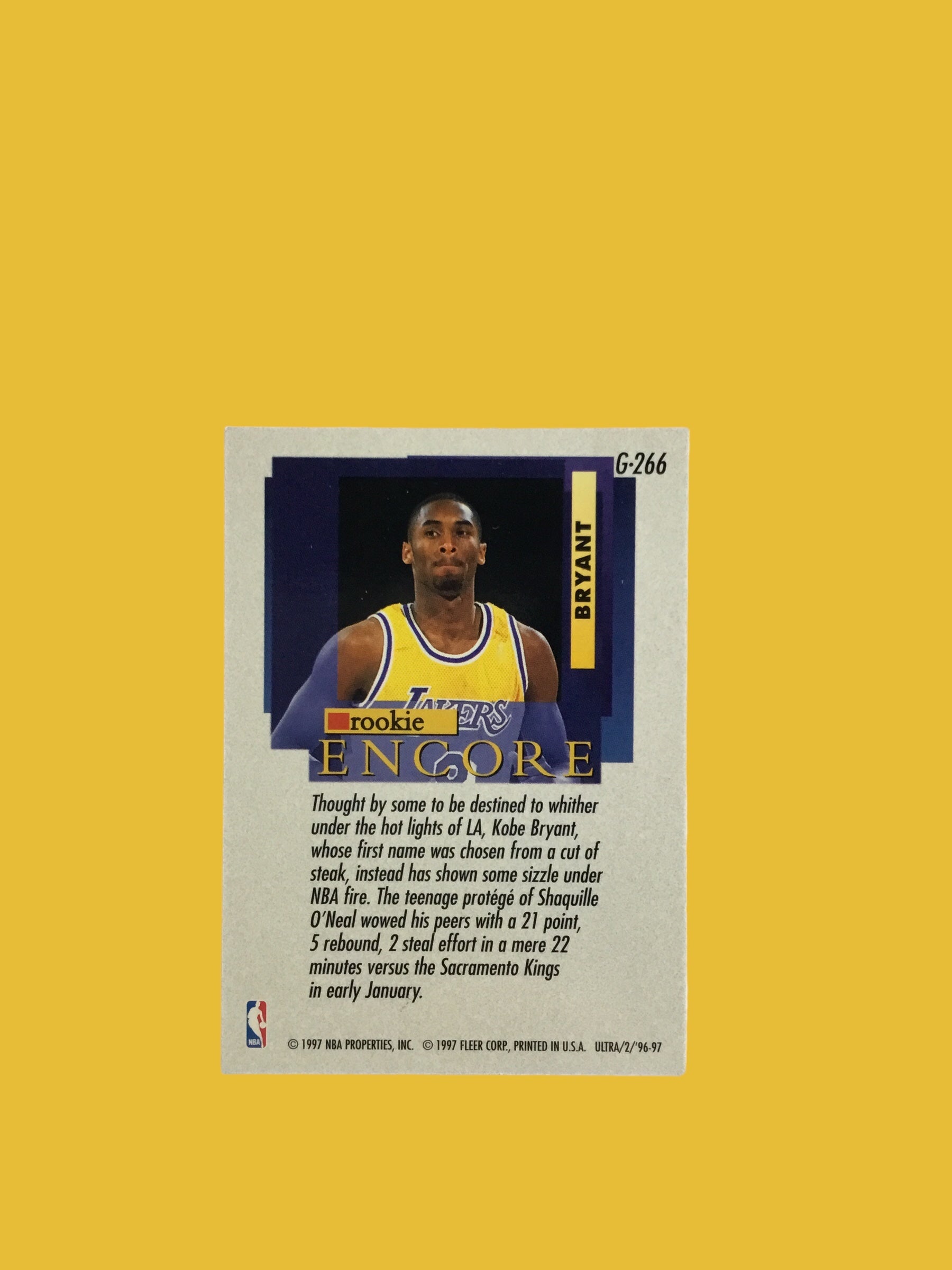 1996-97 Kobe Bryant Fleer Ultra Gold Medallion Rookie Rc #G266 *NICE*