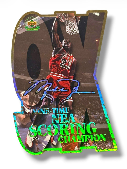 1997 Upper Deck 9 Time Scoring Champion Jumbo /5000 Michael Jordan Die Cut
