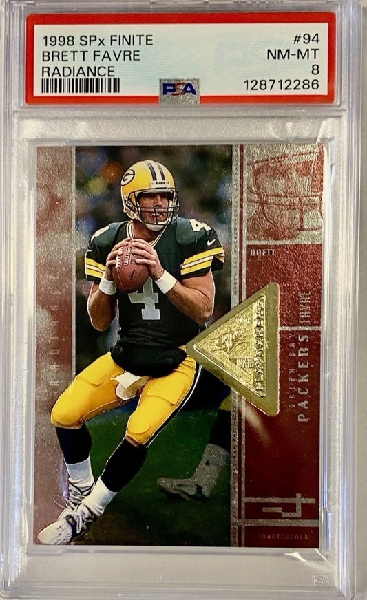 1998 SPx Finite Radiance Brett Favre /2750 Green Bay Packers PSA 8 Pop 3 - 128712286