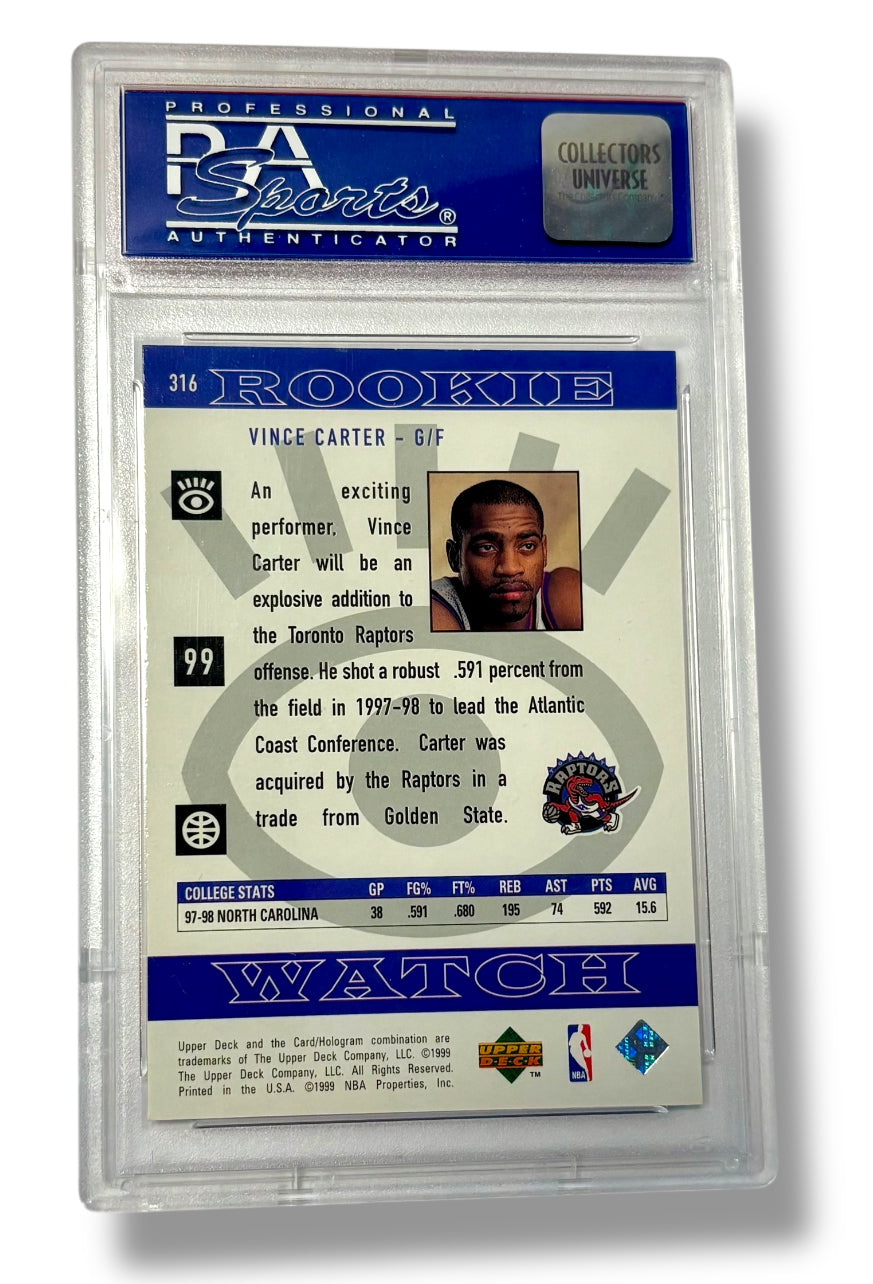 1998 Upper Deck #316 Vince Carter Rookie RC PSA 8 - 09093243