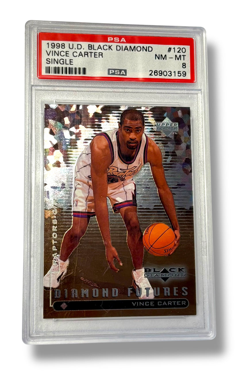 1998 Upper Deck Black Diamond Single Vince Carter Rookie RC PSA 8 - 26903159
