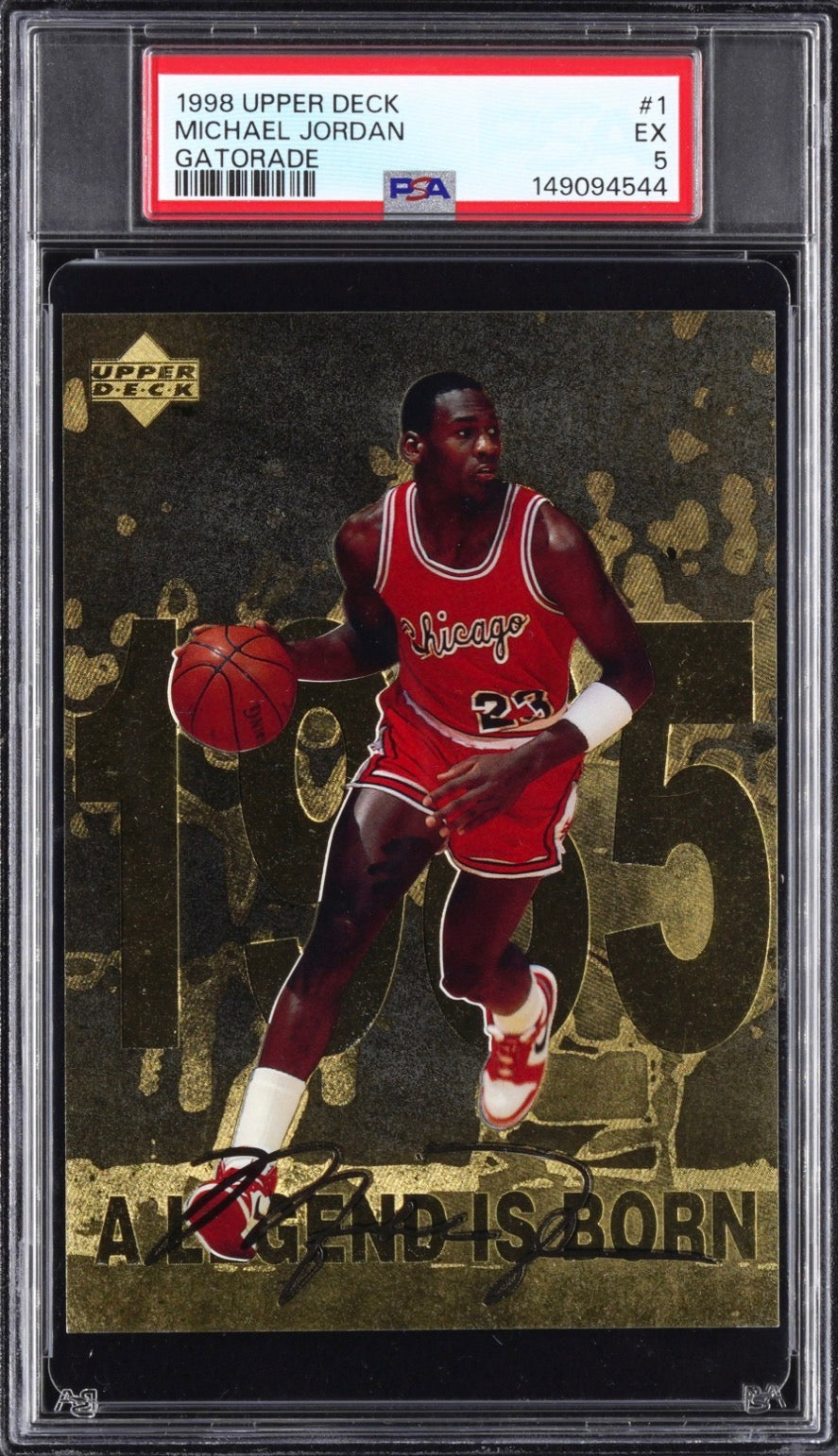 1998 Upper Deck Gatorade #1 Michael Jordan PSA 5 Pop 20 Oversized Card - 149094544