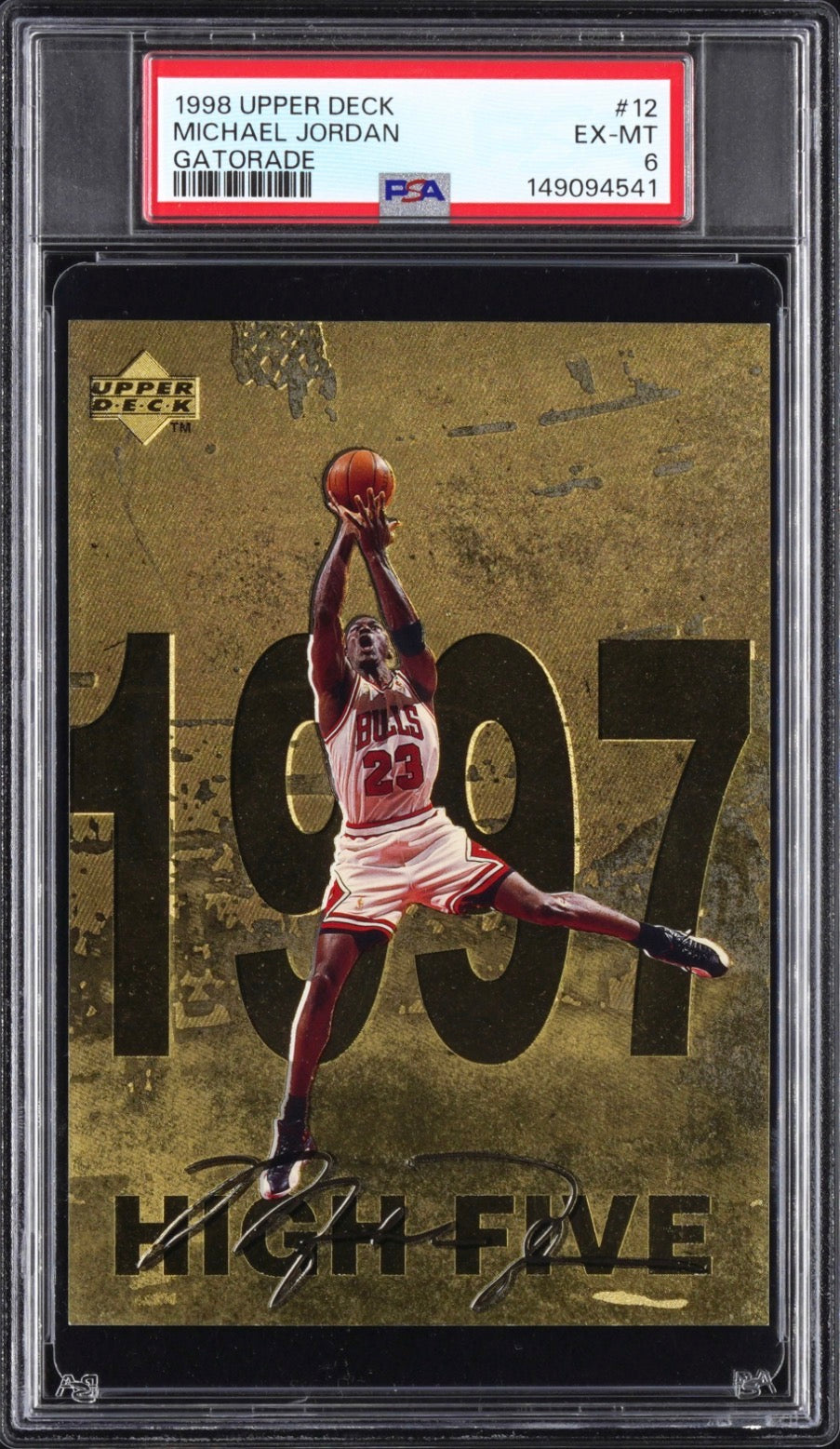 1998 Upper Deck Gatorade #12 Michael Jordan PSA 6 Oversized Card Pop 43 - 149094541