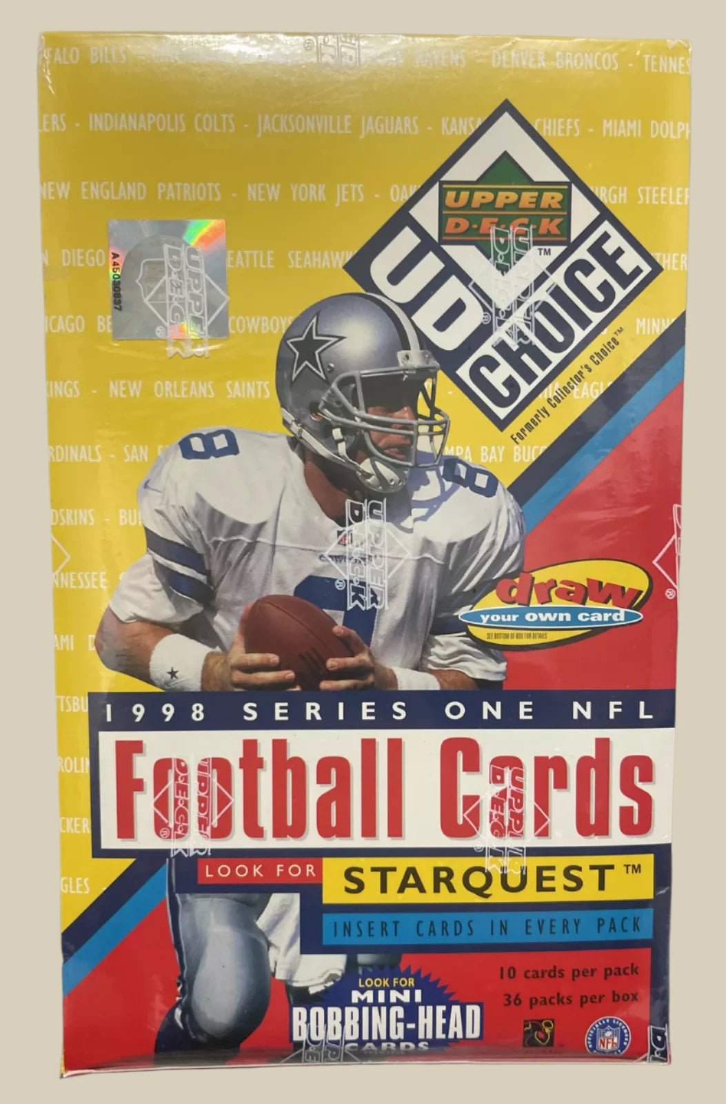 1998 Upper Deck UD Choice Series 1 One Football 36 Packs Sealed Box