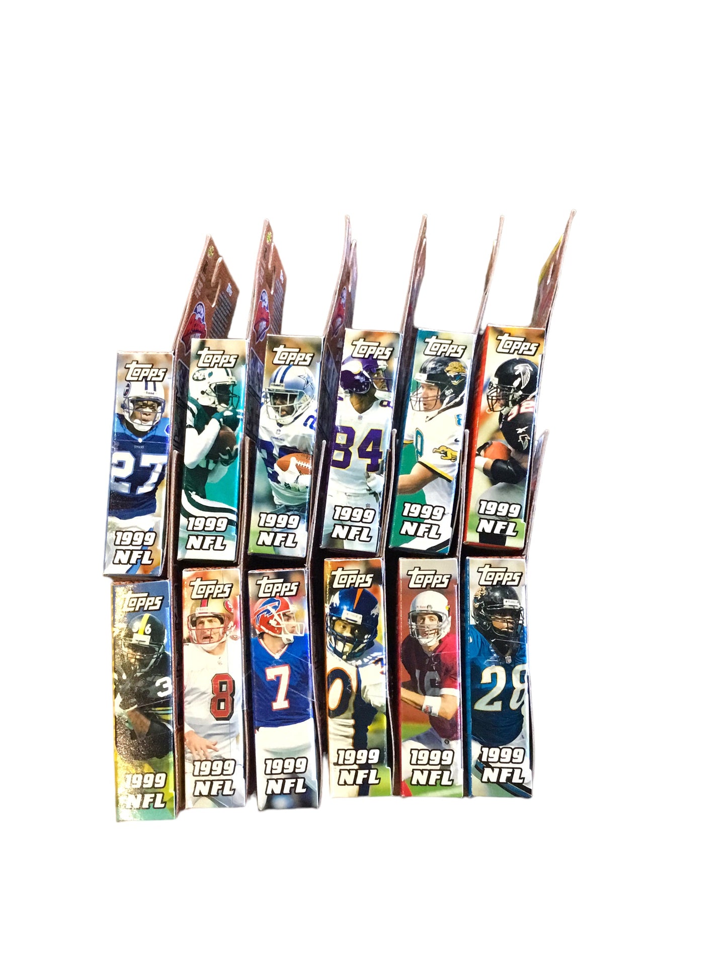 1999 Topps Action Flats Football Figure and Exclusive Card- Complete Set of 12 - New In Box