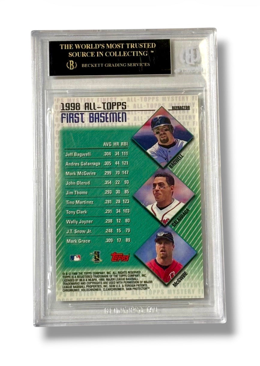 1999 Topps All-Topps Mystery Finest Refractors Mark McGwire BGS 10 Black Label