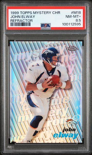 1999 Topps Mystery Chrome Refractor John Elway #M18 PSA 8.5 - 100112595