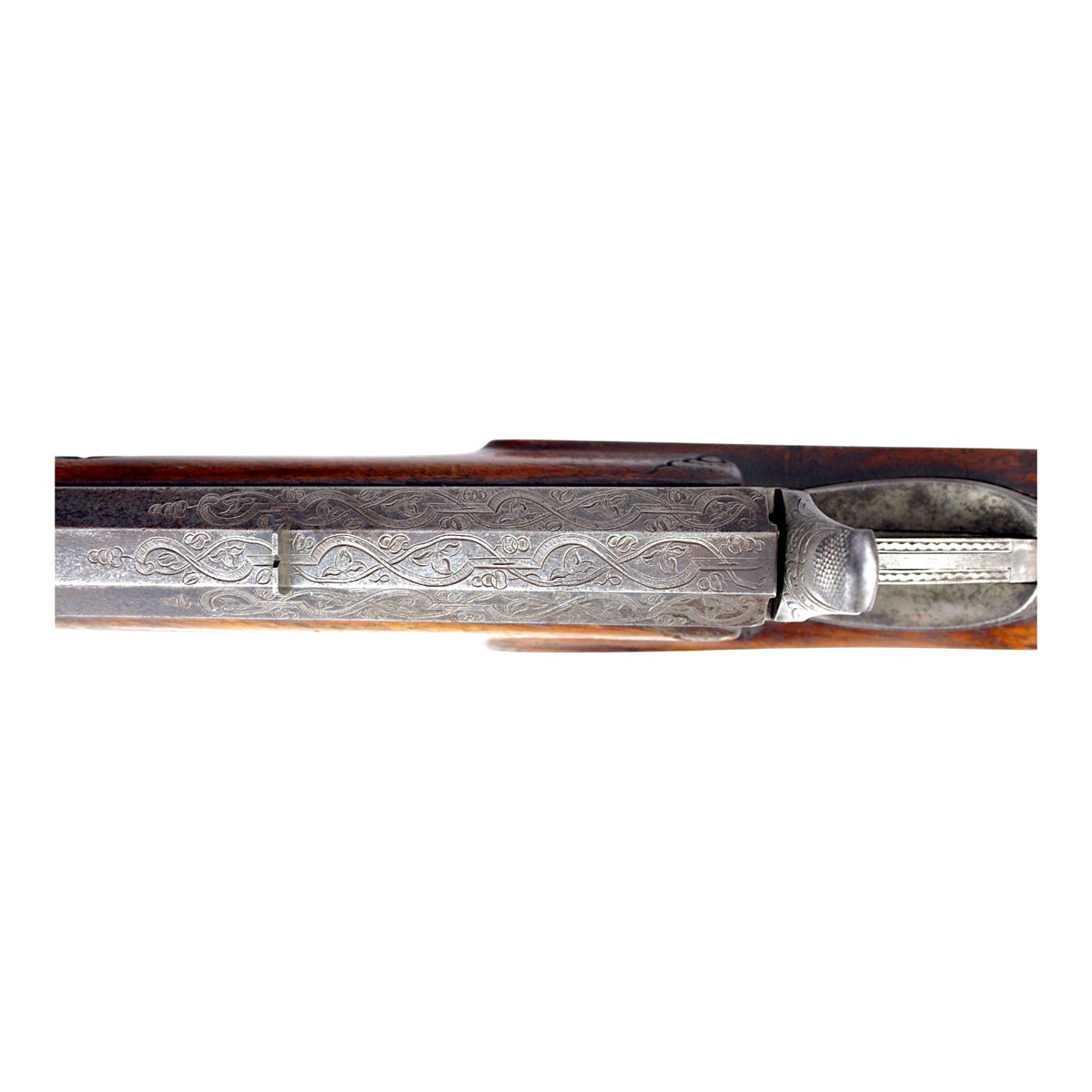 19th Century Belgian Flobert Breech-Loading Rifle with Engraved Stock