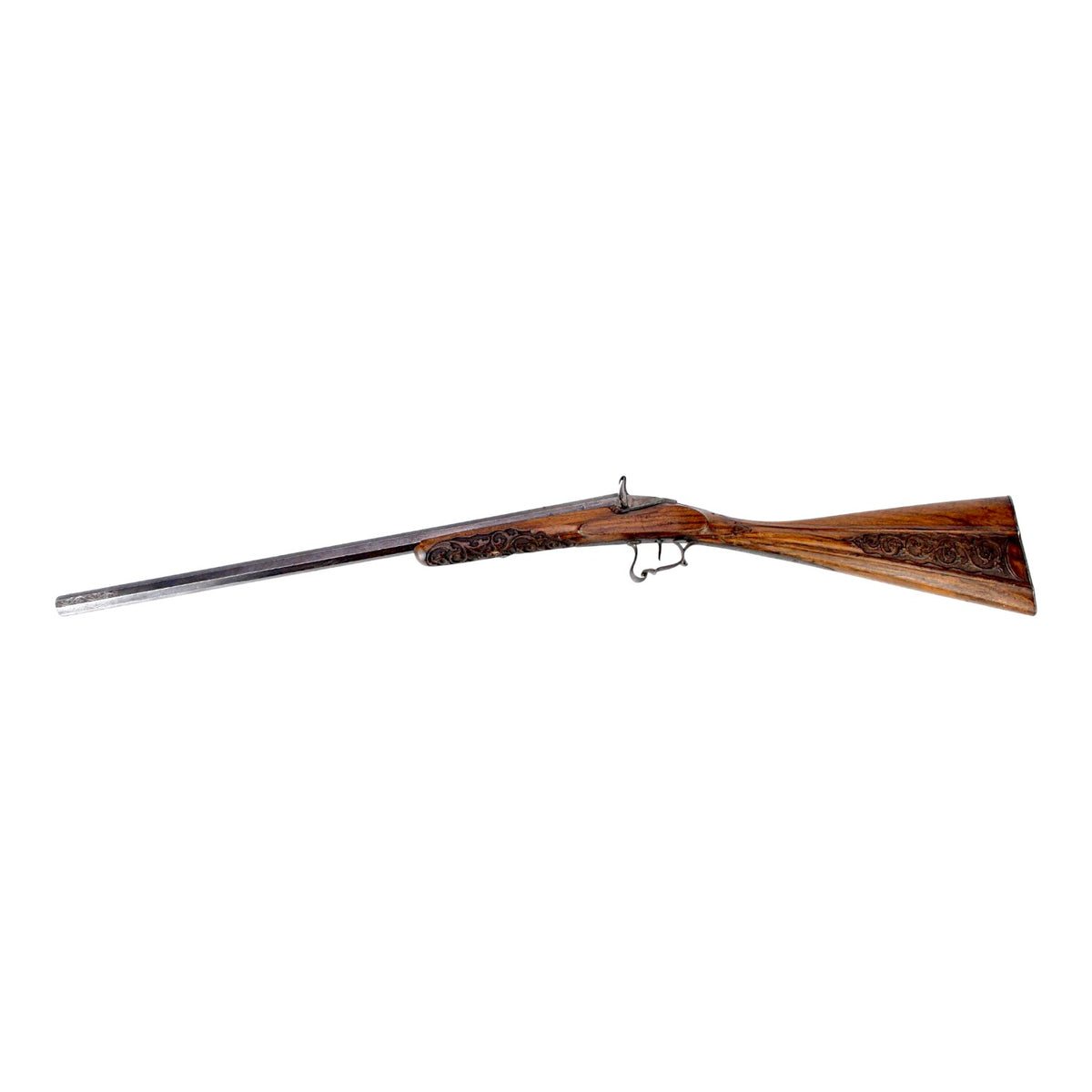 19th Century Belgian Flobert Breech-Loading Rifle with Engraved Stock