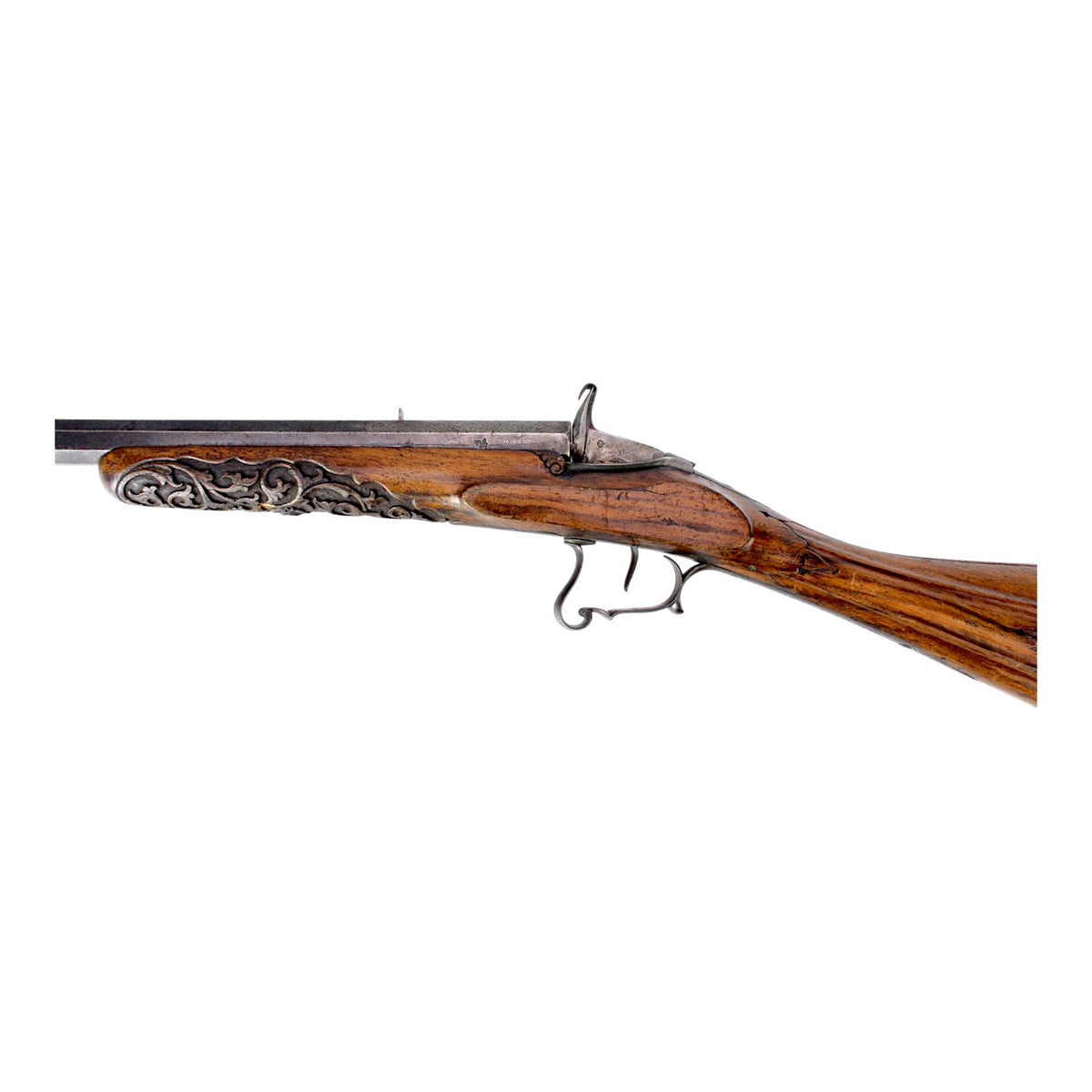 19th Century Belgian Flobert Breech-Loading Rifle with Engraved Stock