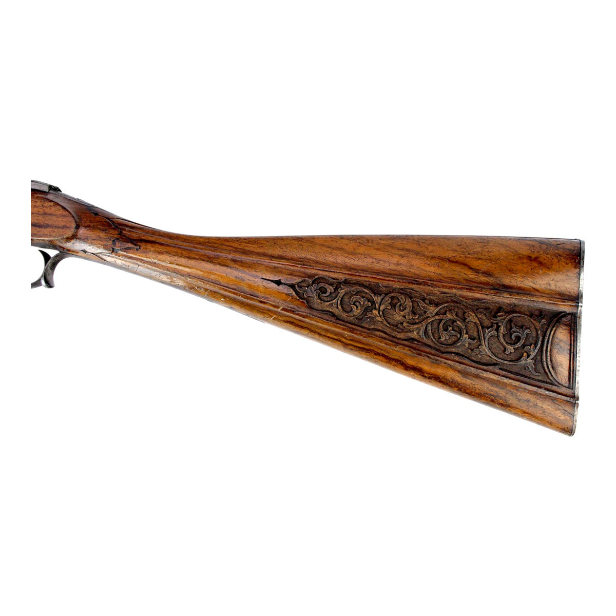 19th Century Belgian Flobert Breech-Loading Rifle with Engraved Stock