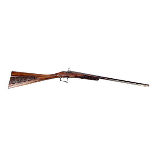 19th Century Belgian Flobert Breech-Loading Rifle with Engraved Stock