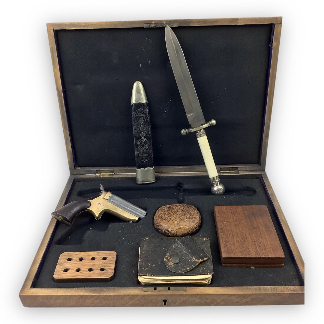 19th Century Gambler's Traveling Set with 4-Barrel C. Sharps Pistol