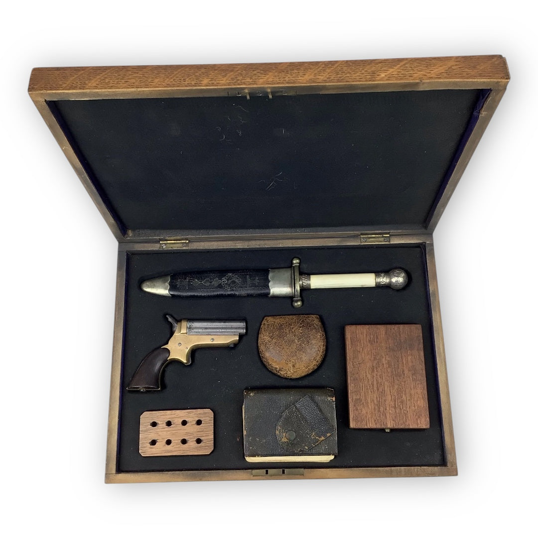 19th Century Gambler's Traveling Set with 4-Barrel C. Sharps Pistol
