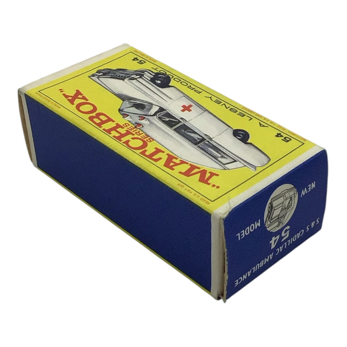 Lesney Matchbox Series #54 S&S Cadillac Ambulance w/ Original Box