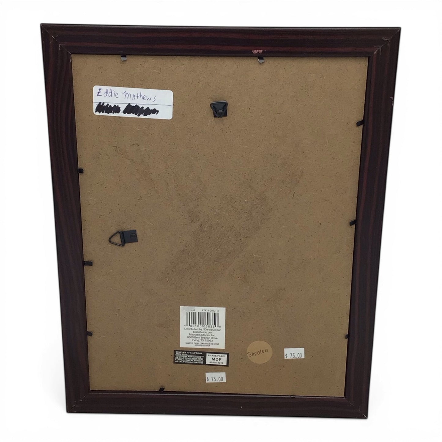 Framed Eddie Mathews Signed Photo