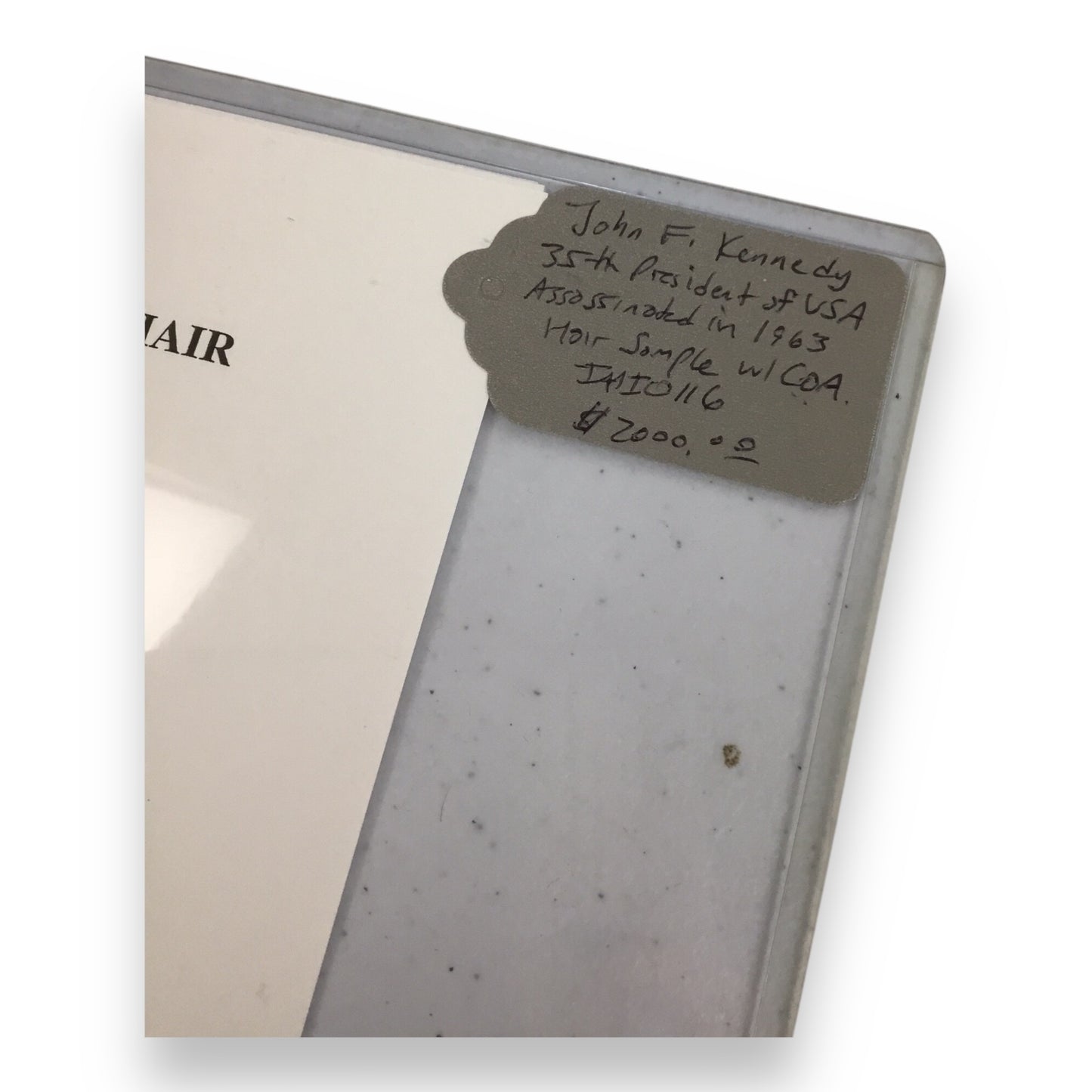 John F. Kennedy Hair Sample with COA