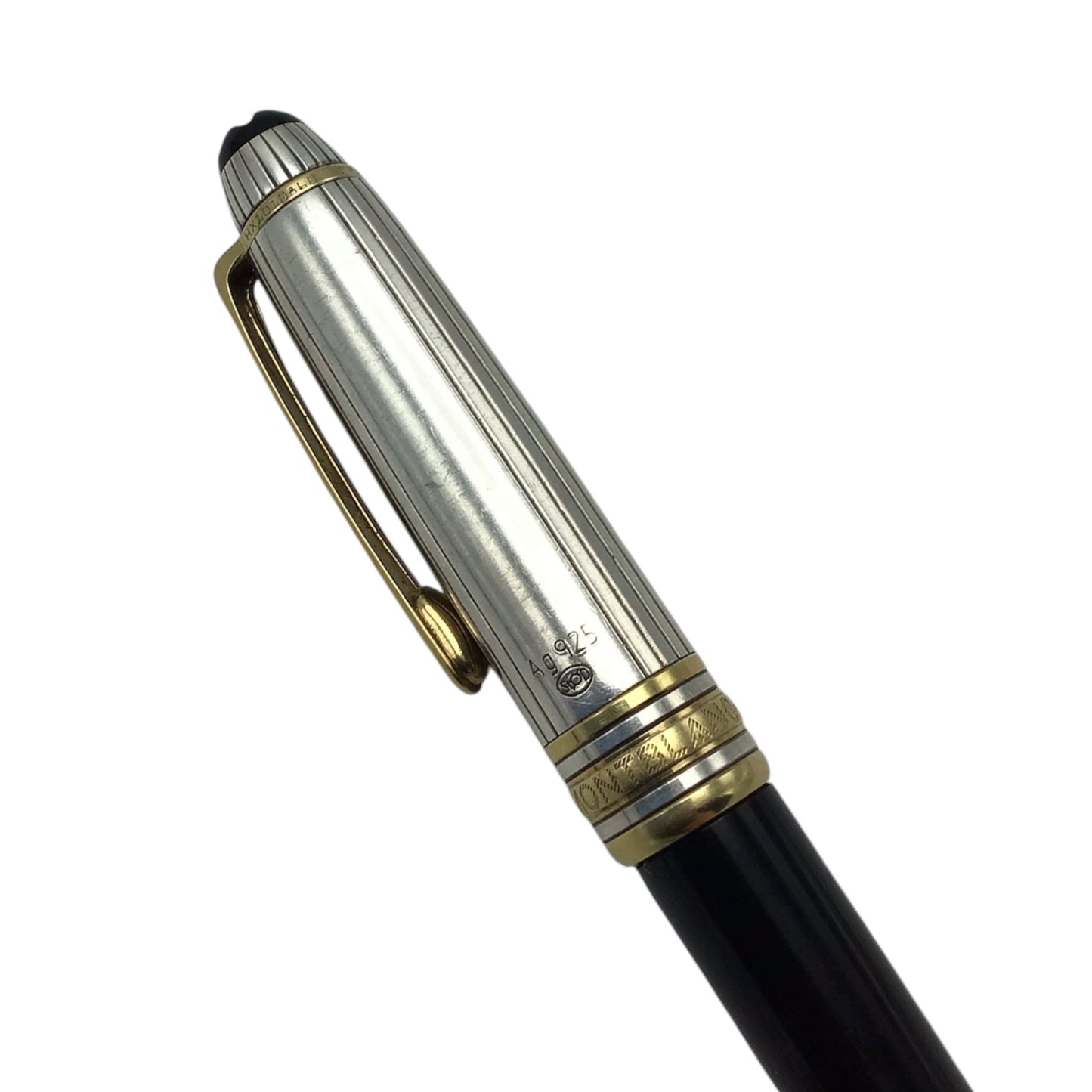 Black & Silver Montblanc Meisterstuck Solitaire 1641 Pen Sterling Silver 925 Replica