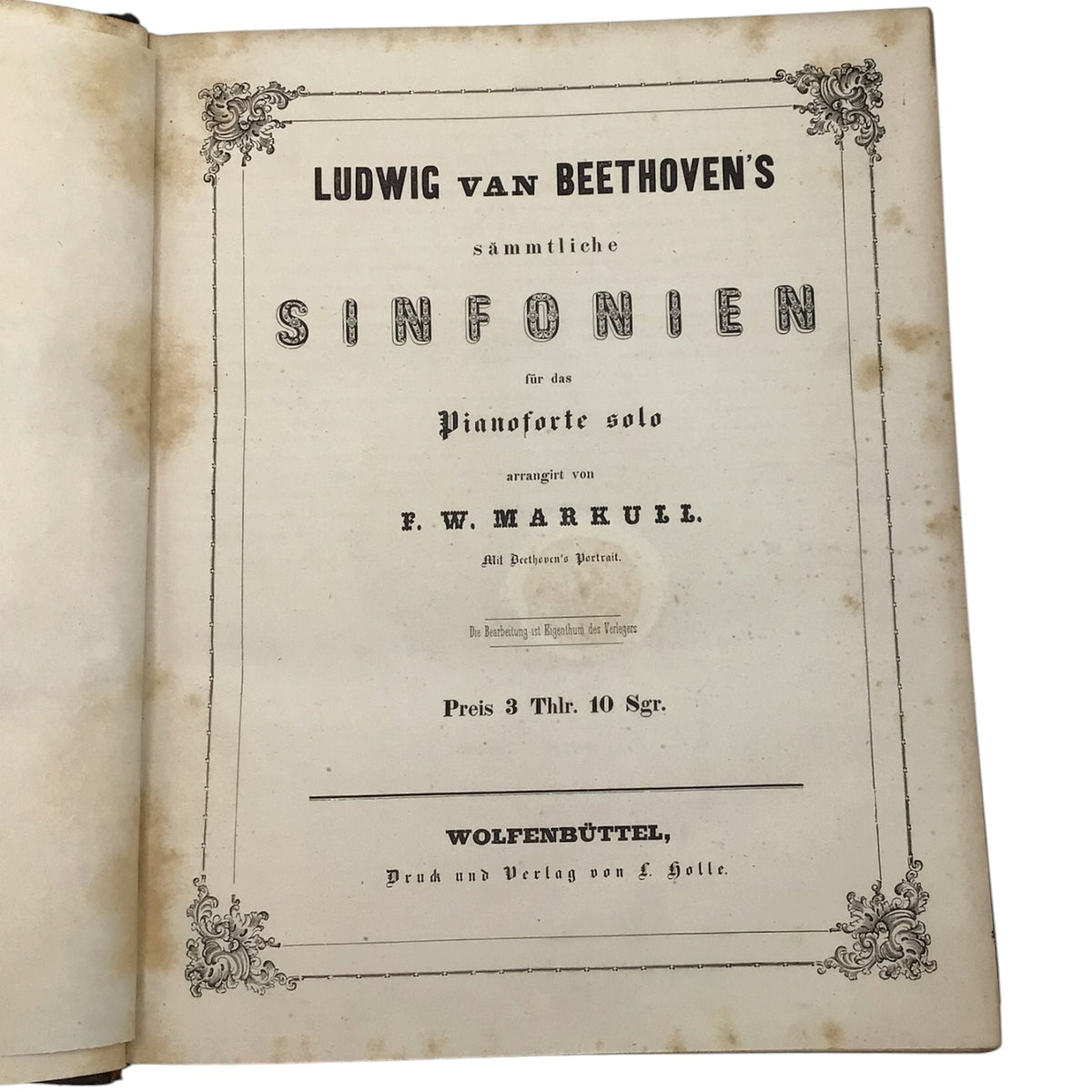 Beethoven Complete Symphonies Piano Solo W. Markull Op. 180–188