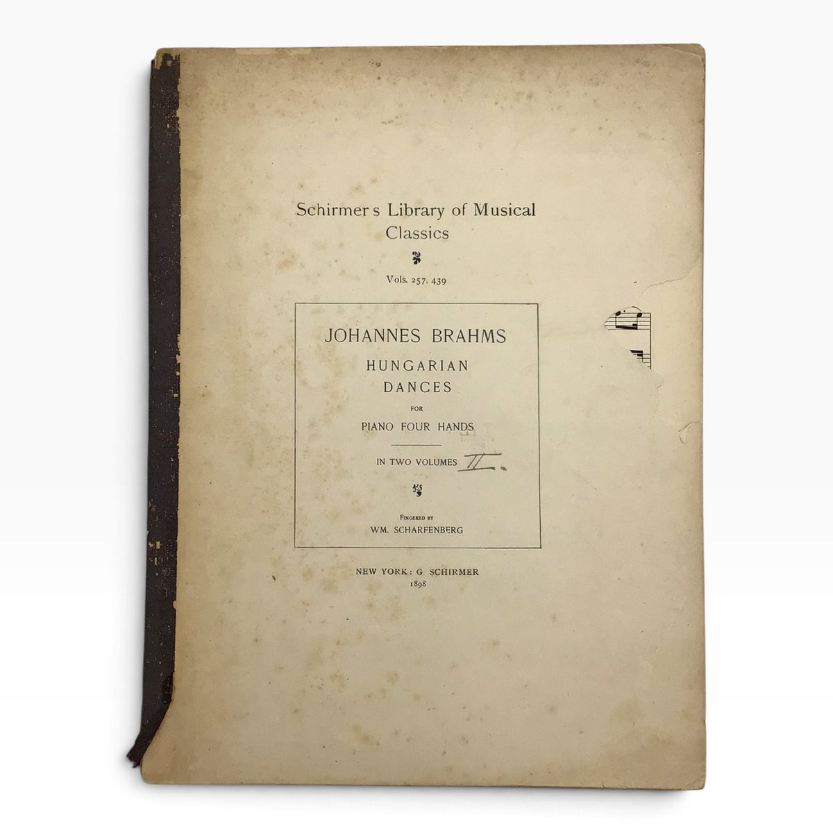 Johannes Brahms Hungarian Dances 1898 - Schirmer's Library of Musical Classics Vols. 257 & 439