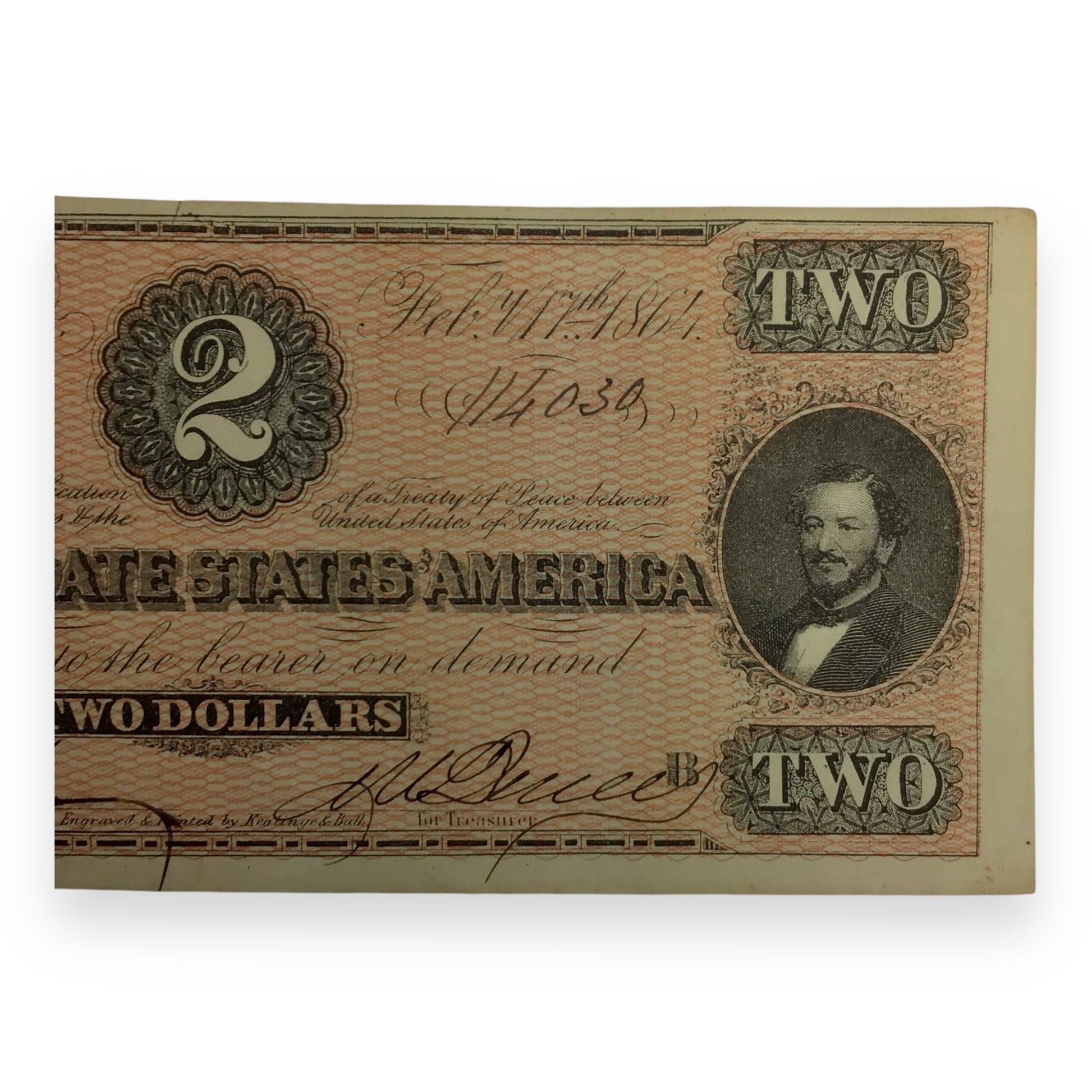 $2 Confederate Note T-70 (1864) – Last-year Print, Rare Historical Banknote