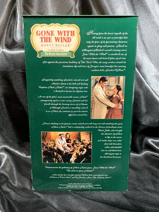 2001 Timeless Treasures From Mattel Gone With The Wind Clark Gable Rhett Butler