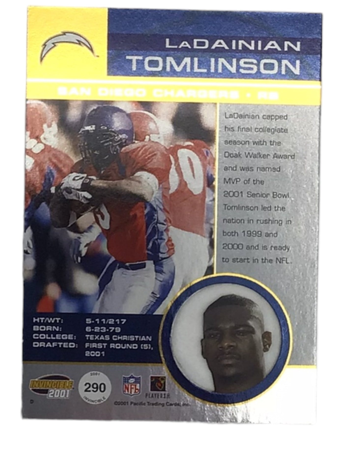 2001 Victory Ladanian Tomlinson RC Blue /99 SP