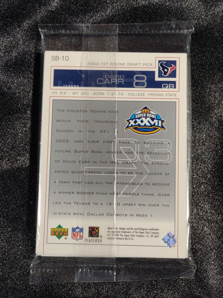 2003 Upper Deck Super Bowl 37 XXXVII 10 Card Set Tom Brady Unopened Sealed