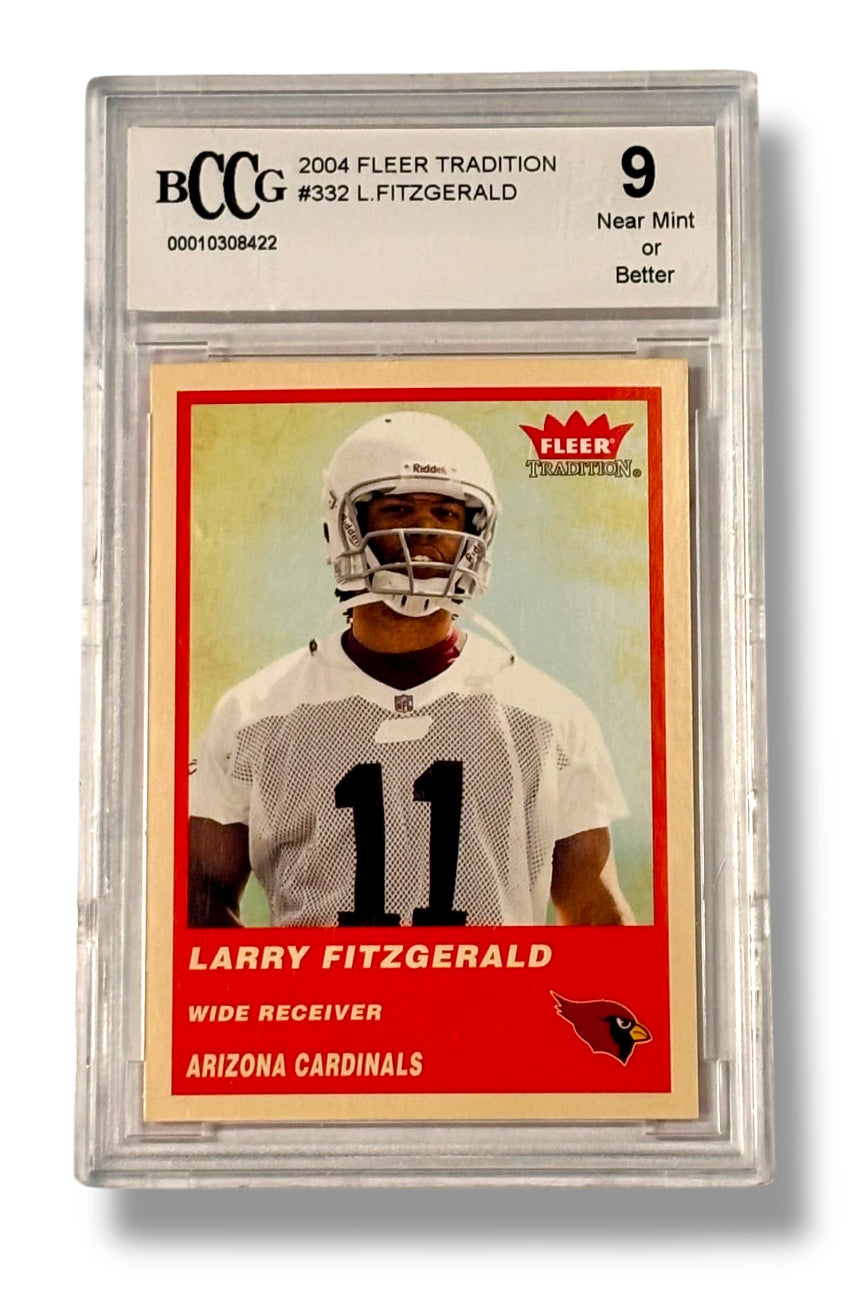2004 Fleer #332 Larry Fitzgerald Rookie RC BCCG 9 Near Mint - 00010308422