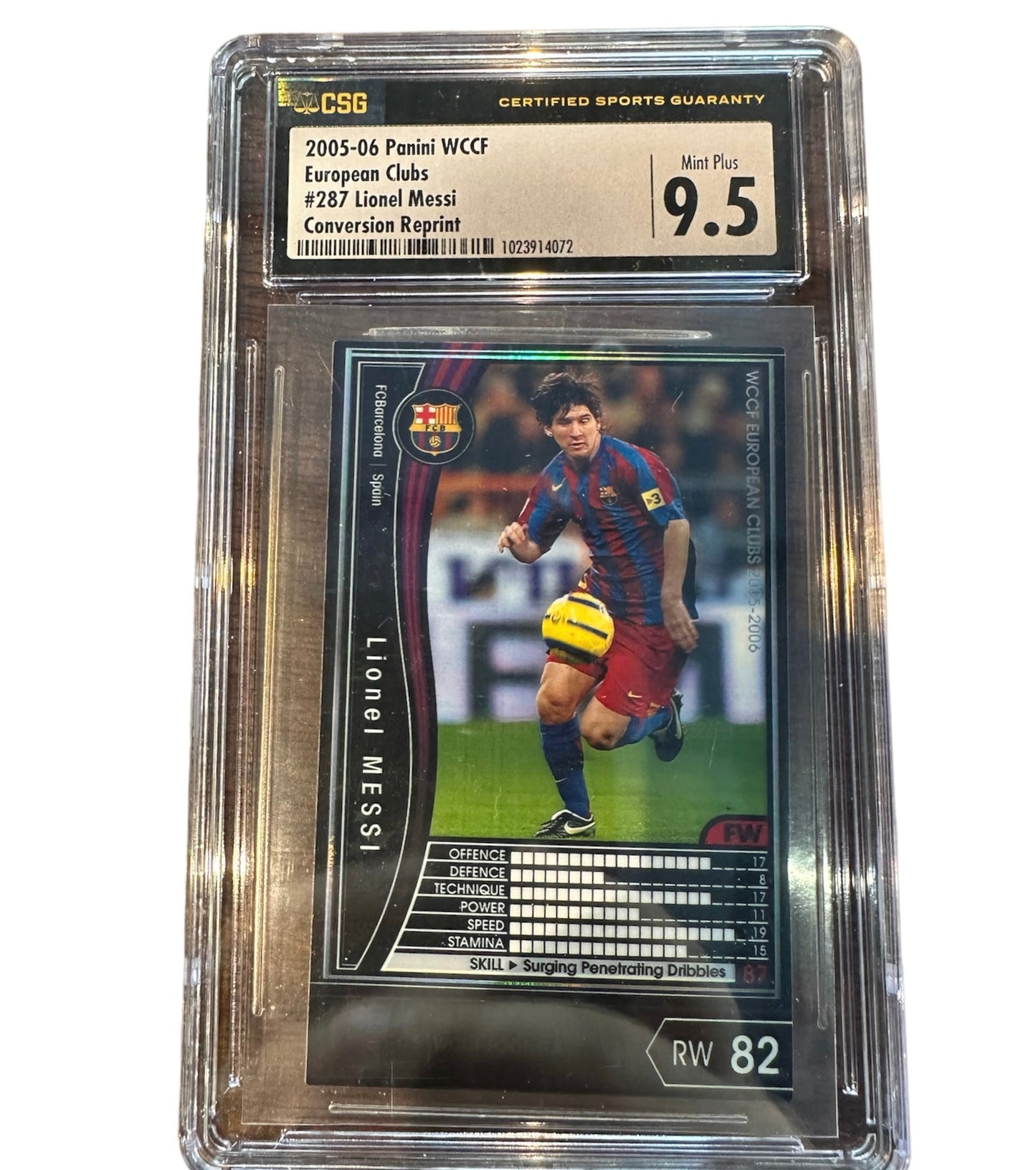 2005-06 European Clubs #287 Lionel Messi Conversion Reprint CSG Graded 9.5