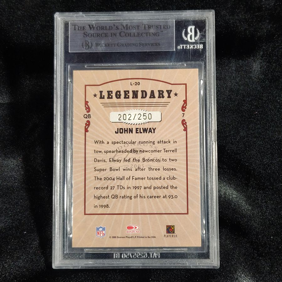 2005 Donruss Classics Legendary Players Gold #20 John Elway 202/250 BGS-8.5