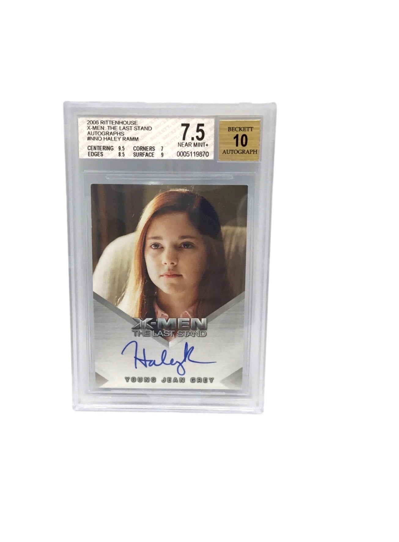 2006 X-MEN Last Stand MOVIE Jean Grey HALEY RAMM Signed Autographed BGS 7.5