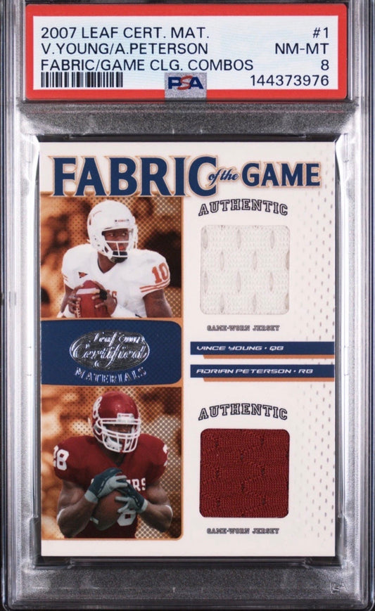 2007 Leaf Certified Material /50 Vince Young Adrian Peterson RC PSA 8 - 144373976