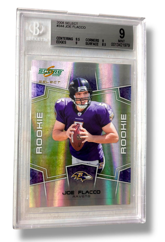 2008 Score Select #344 Joe Flacco /999 Rookie RC BGS 9 - 0013421979