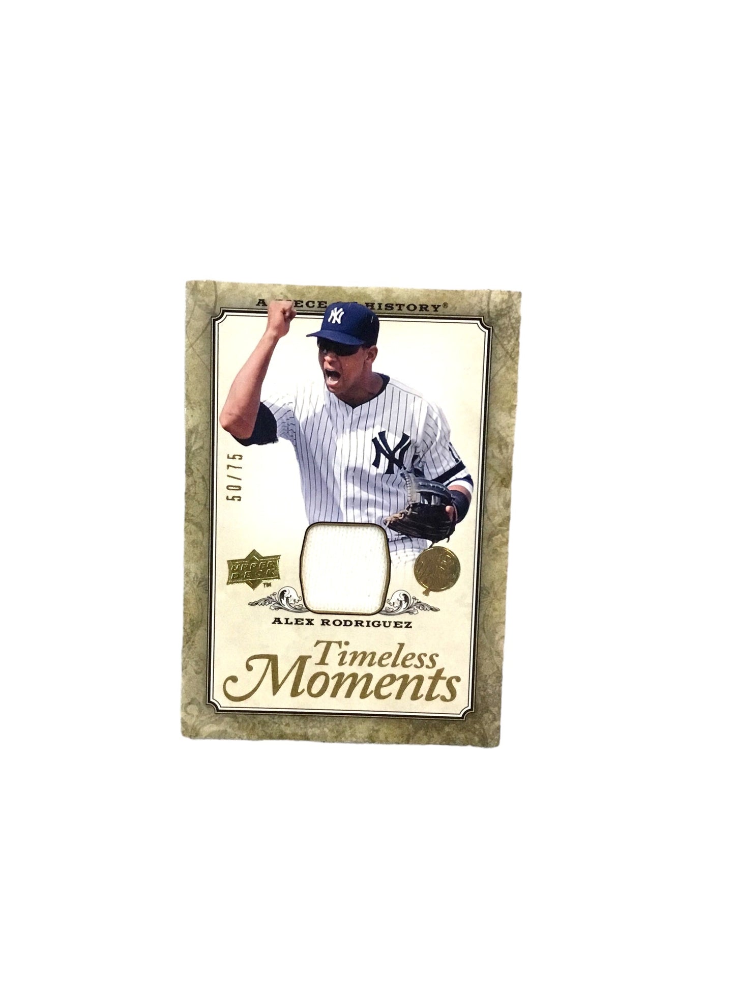 2008 UD A Piece of History Timeless Moments Jersey Gold TM-36 Alex Rodriguez #50/75