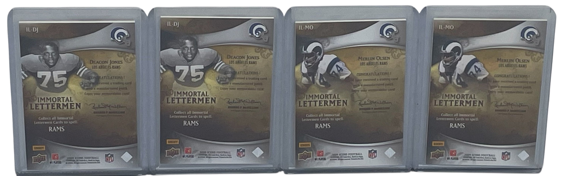 2009 Icons Upper Deck Immortal Lettermen Set 4 - Deacon Jones x 2 & Merlin Olsen x 2 #/131