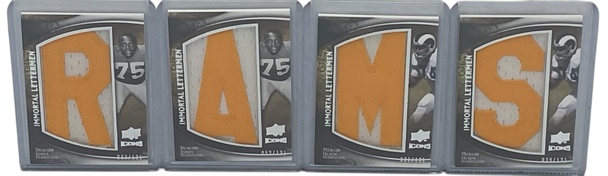 2009 Icons Upper Deck Immortal Lettermen Set 4 - Deacon Jones x 2 & Merlin Olsen x 2 #/131