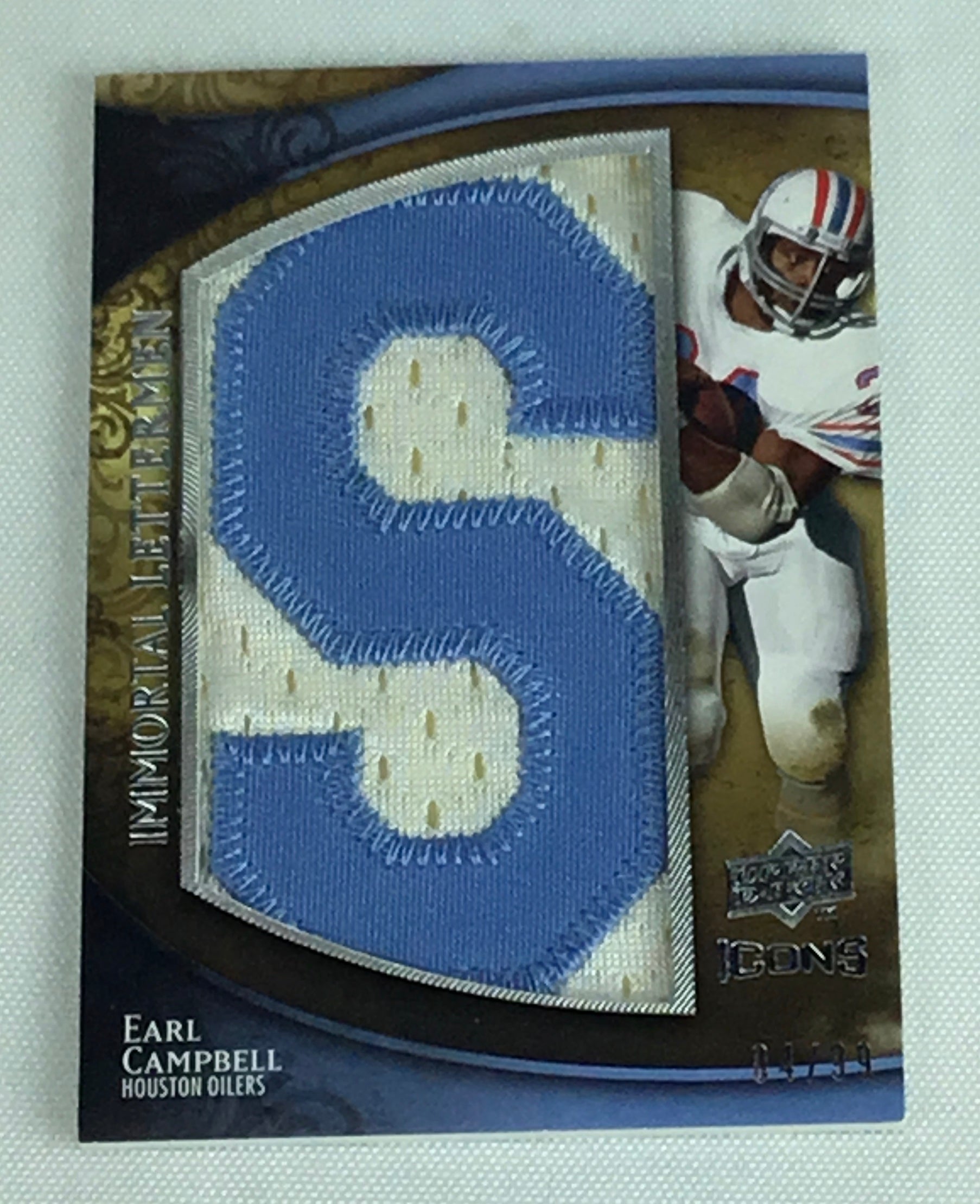 2009 Upper Deck Immortal Letterman Full Set of "Oilers" Earl Campbell /100