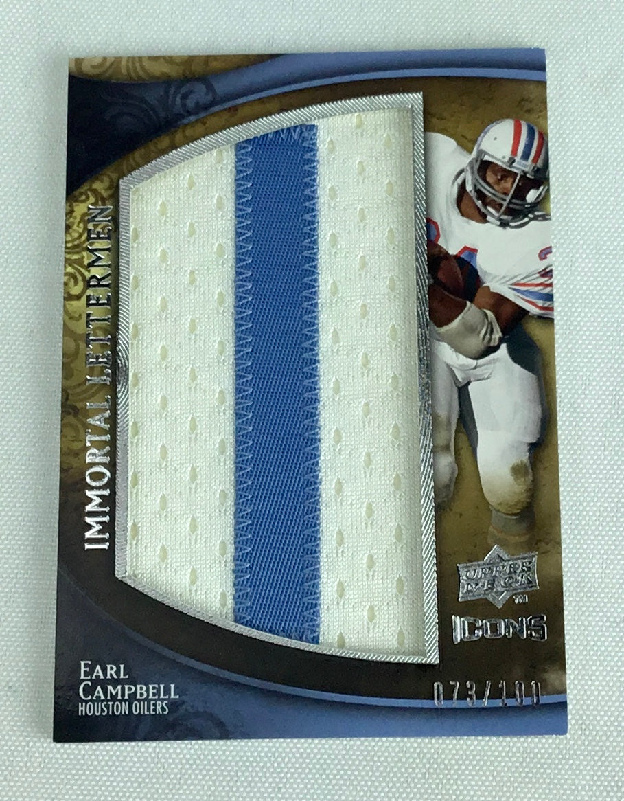 2009 Upper Deck Immortal Letterman Full Set of "Oilers" Earl Campbell /100