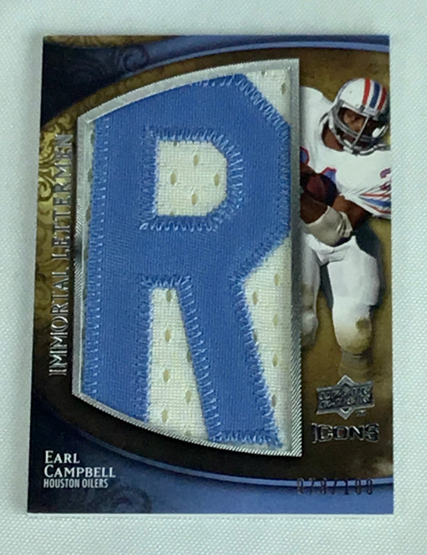 2009 Upper Deck Immortal Letterman Full Set of "Oilers" Earl Campbell /100