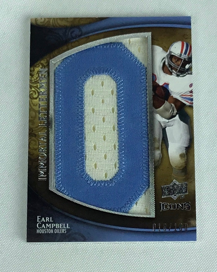 2009 Upper Deck Immortal Letterman Full Set of "Oilers" Earl Campbell /100