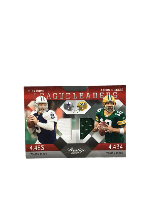 2010 Playoff Prestige - Jersey Card #2 Tony Romo, Aaron Rodgers 9/250 Romo Jersey #!!