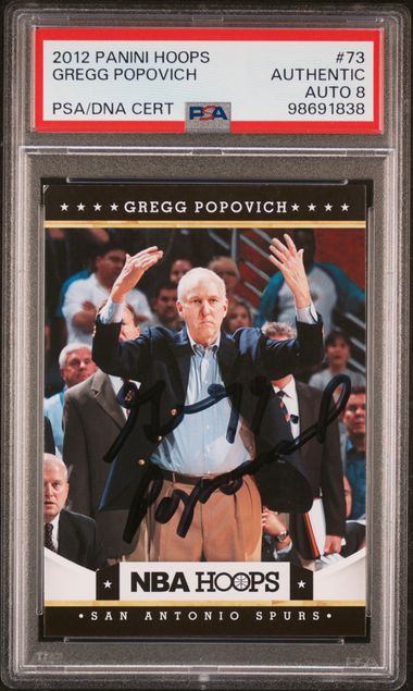 2012 Panini NBA Hoops #73 Greg Popovich Authentic Auto PSA 8 - 98691838