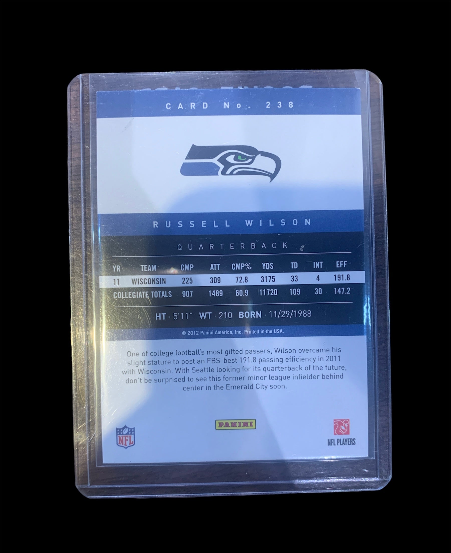 2012 Panini Prestige Russell Wilson Rookie #238