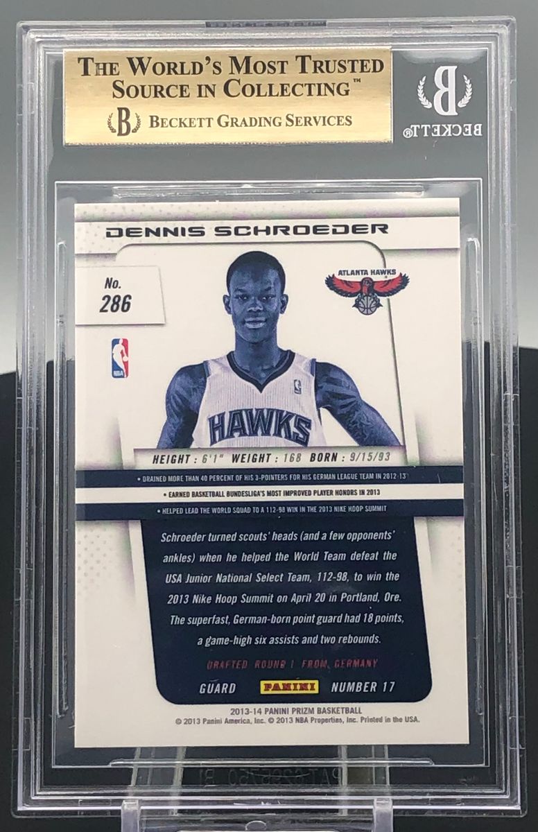 2013-14 Panini Prizm Dennis Schroeder BGS 9.5 Rookie RC Hawks #286