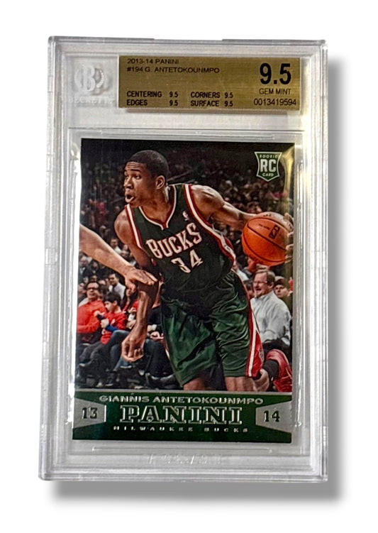 2013 Panini #194 Giannis Antetokounmpo Rookie RC BGS 9.5 "True Gem Mint All Subs 9.5"