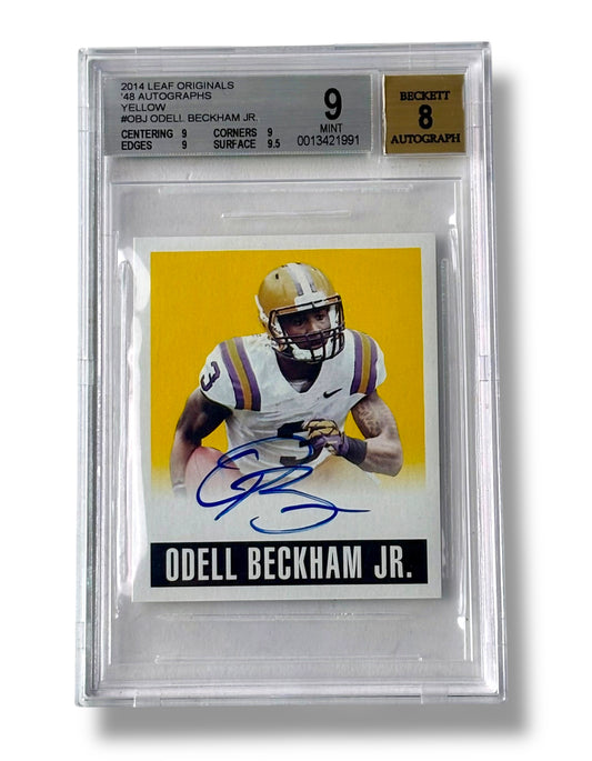 2014 Leaf Originals '48 Yellow /99 Odell Beckham Jr RC BGS 9 Auto 8 - 0013421991