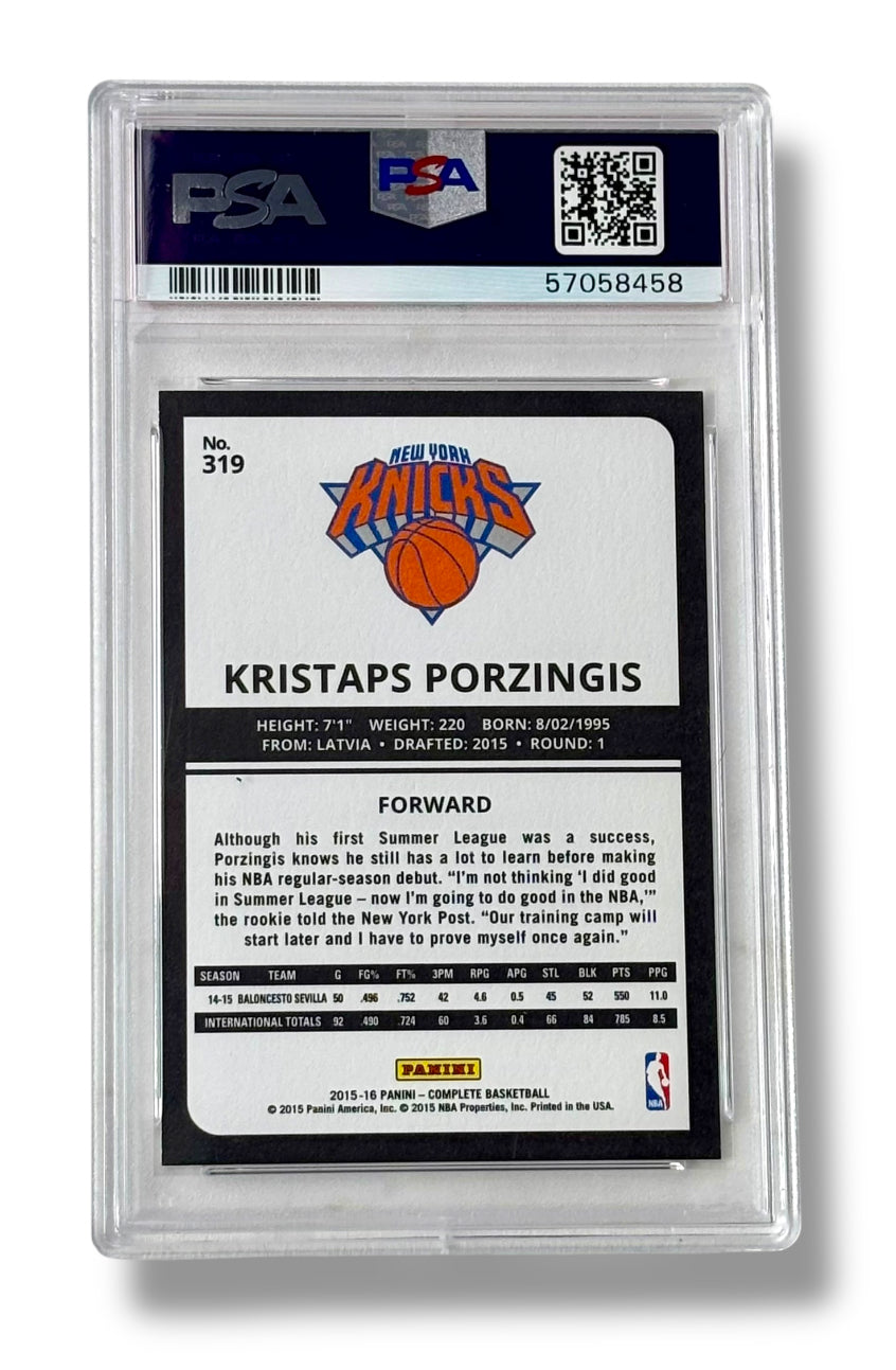 2015 Panini Complete #319 Kristaps Porzingis Rookie RC PSA 10 - 57058458