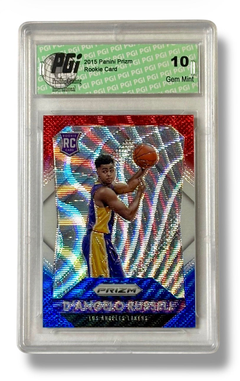 2015 Panini Prizm #322 D'Angelo Russell Red White & Blue RC PGi 10